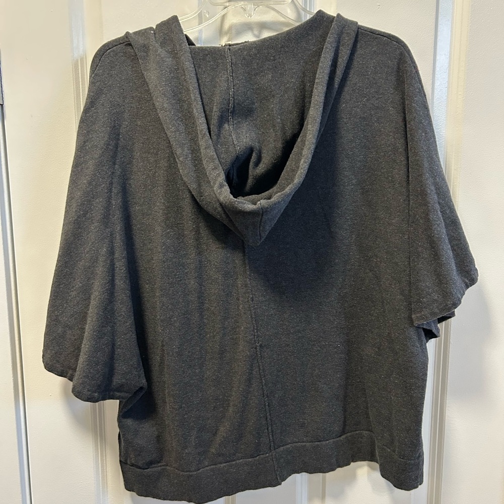 Caslon, charcoal, gray poncho, short sleeve sweater cardigan - Picture 4 of 4